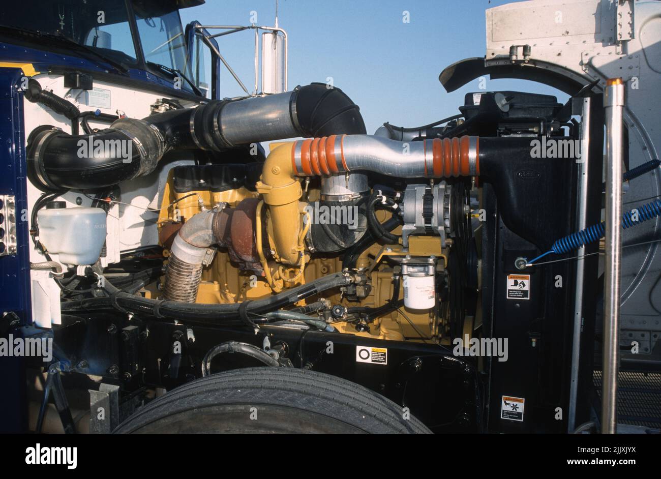 Caterpillar diesel truck engine Stock Photo