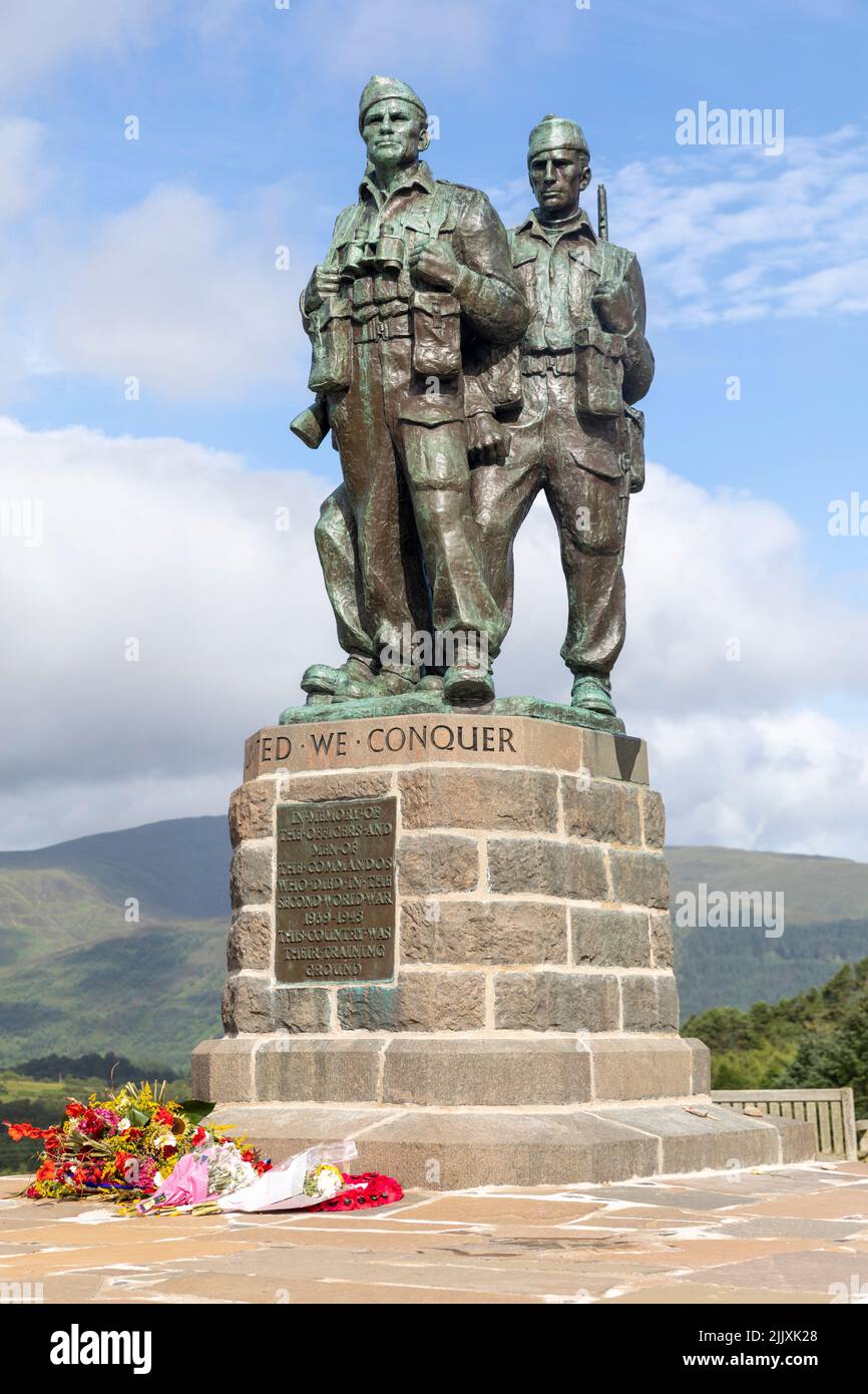 The Commando Memorial is a Category A listed monument in Lochaber, Scotland, dedicated to the men of the original British Commando Forces world war 2 Stock Photo