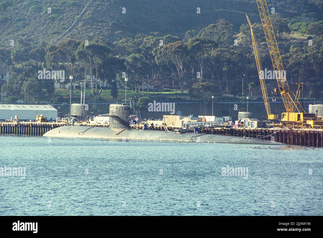 USS La Jolla  submarine docked at Naval Base Point Loma, San Diego, California Stock Photo
