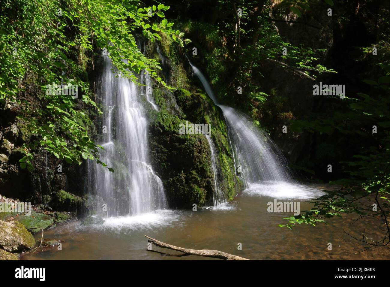 A small waterfall in Fairy Glen, Rosemarkie, Scotland Stock Photo