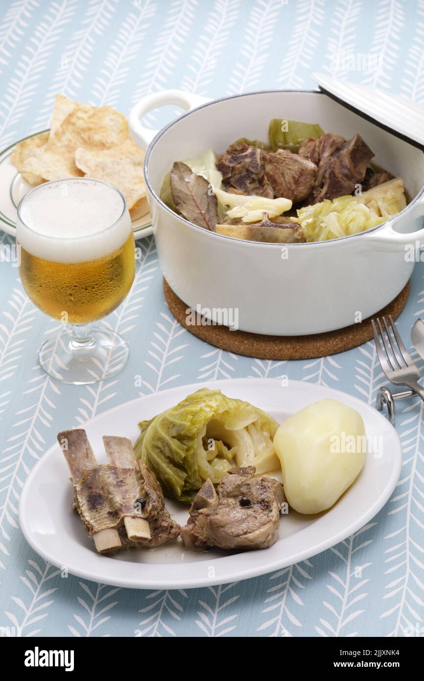 Fårikål (Lamb & Cabbage Stew), a Norwegian national dish Stock Photo