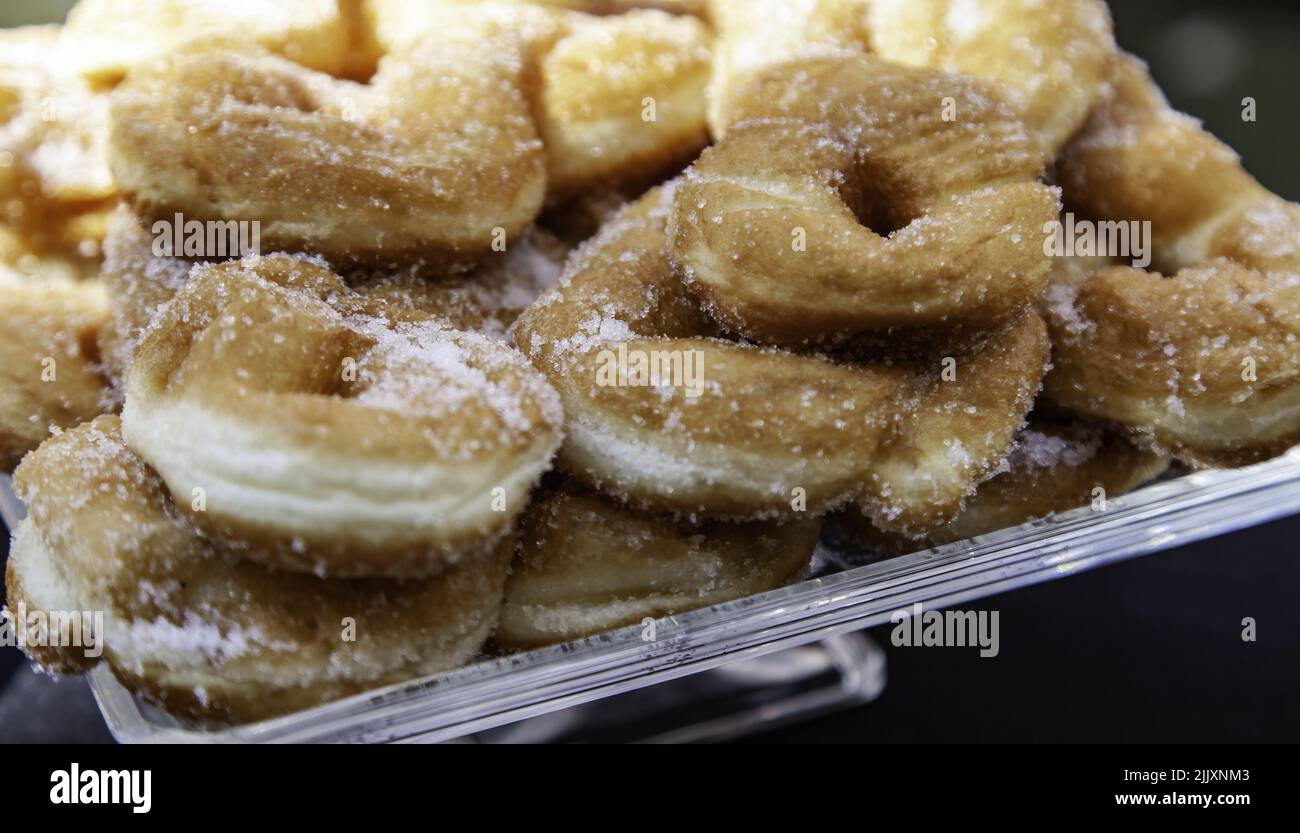 Detail of typical artisan dessert fried with oil Stock Photo