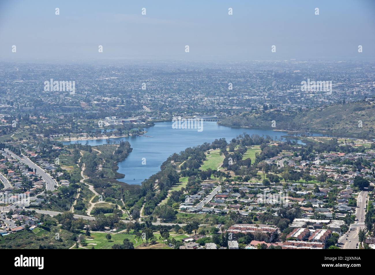 Lake Murray in San Diego from Cowles Mountain Stock Photo