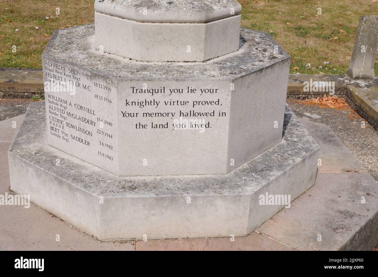 War Memorial in churchyard of St Peter & St Paul Church, Kedington
