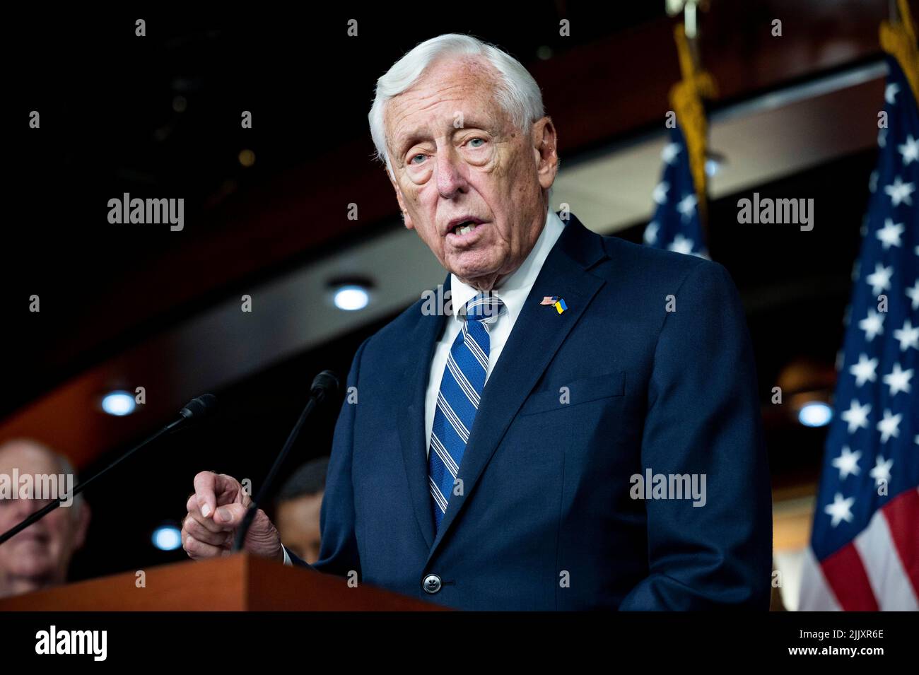 July 28, 2022, Washington, District of Columbia, United States: U.S. Representative STENY HOYER (D-MD) speaking at a press conference about the Wildfire Response and Drought Resiliency Act (Credit Image: © Michael Brochstein/ZUMA Press Wire) Stock Photo