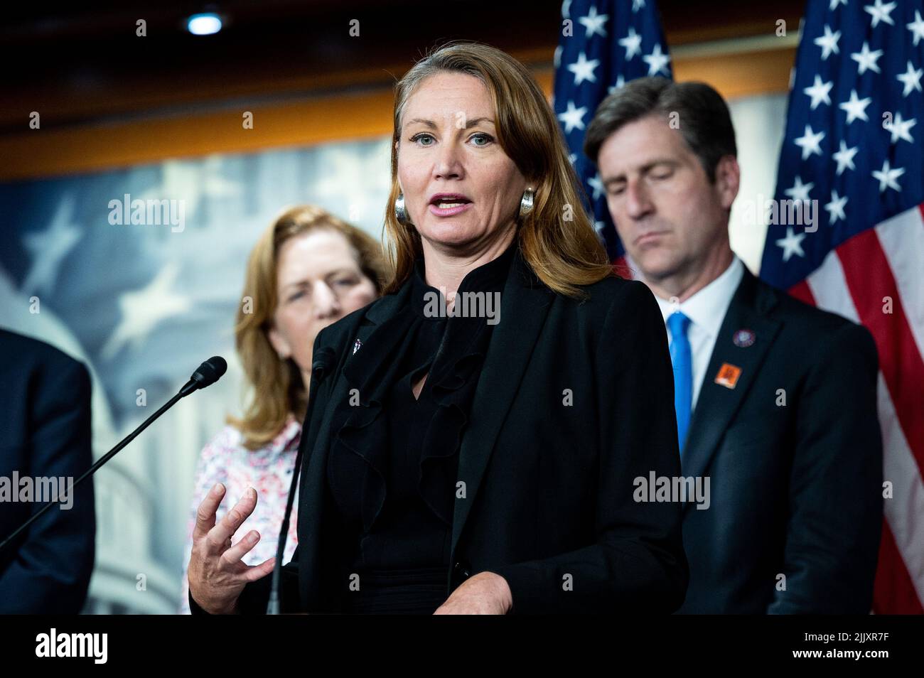 U.S. Representative Melanie Stansbury (D-NM) speaking at a press ...