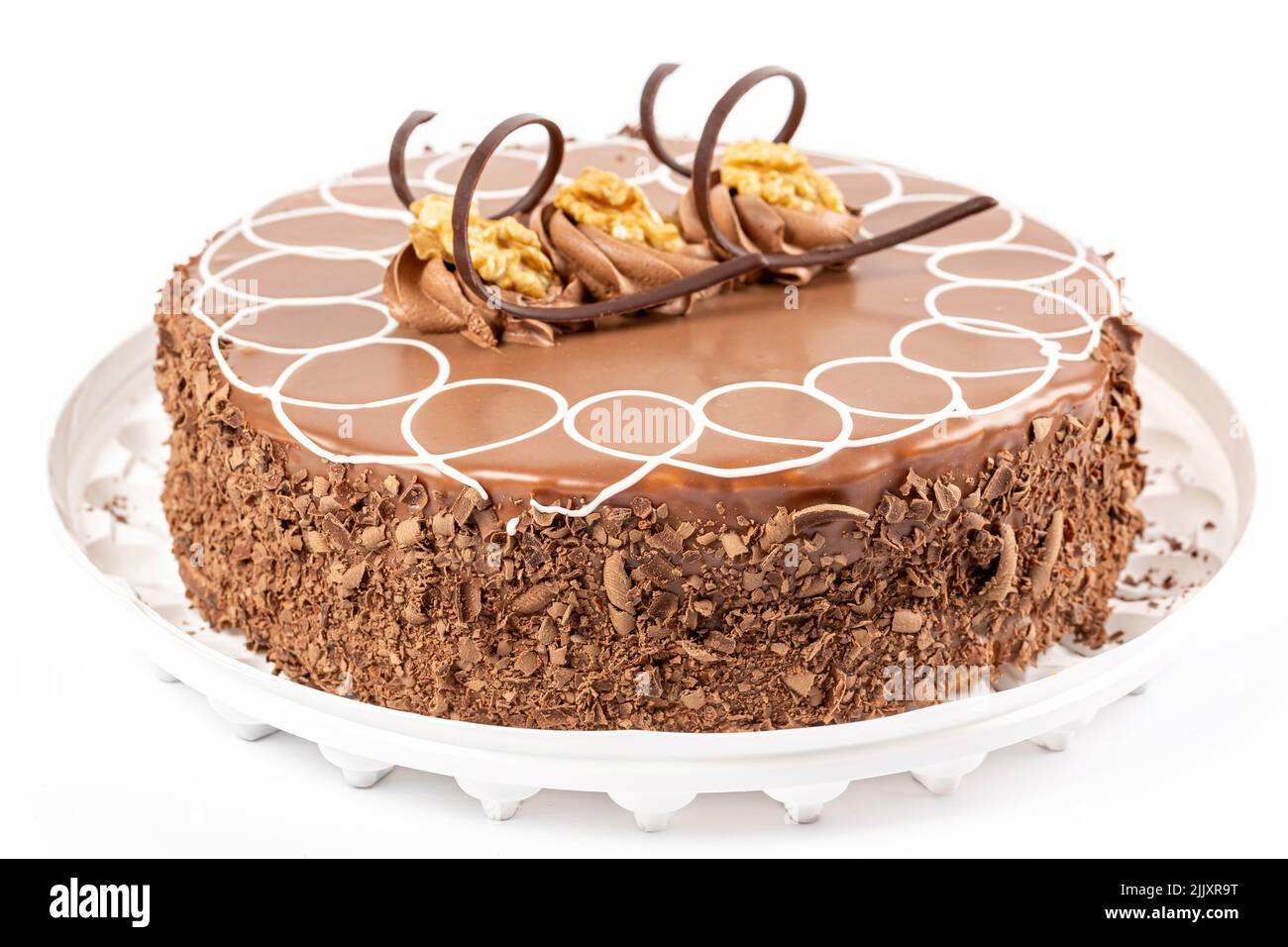 Nut cake with meringue and walnuts Stock Photo Alamy