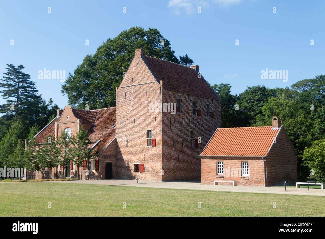 The chiefdom castle Steinhaus Bunderhee in Bunde, East Frisia, Lower Saxony, Germany. Stock Photo