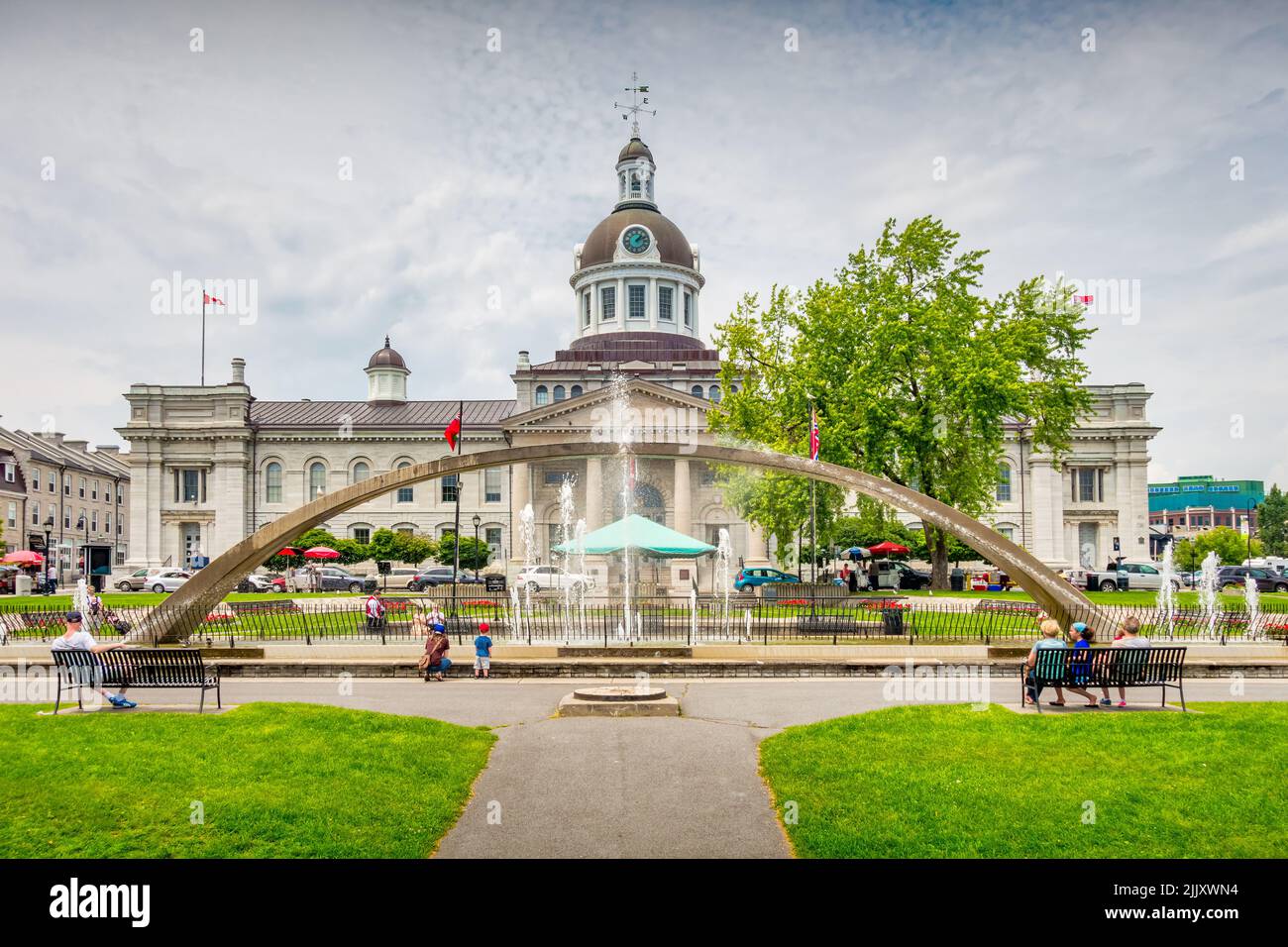 Downtown Kingston, Ontario, Canada with the City Hall building Stock