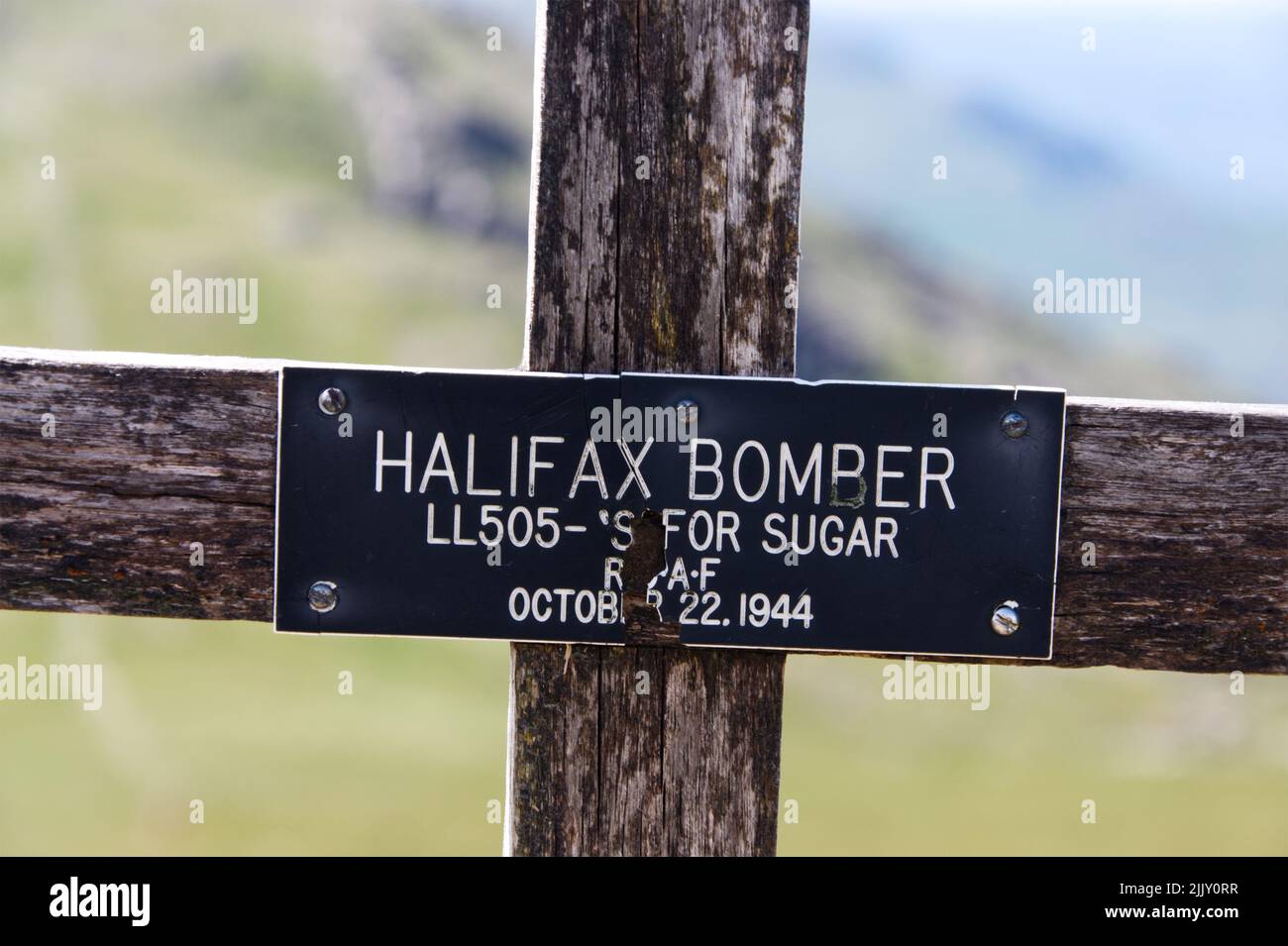 Crash site of a Halifax Bomber LL505 in the Lake District National Park Stock Photo