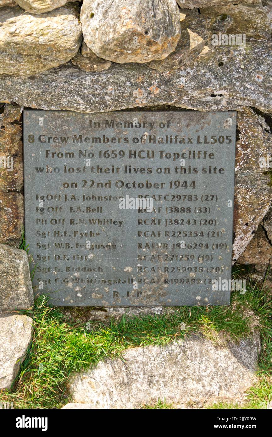 Crash site of a Halifax Bomber LL505 in the Lake District National Park Stock Photo