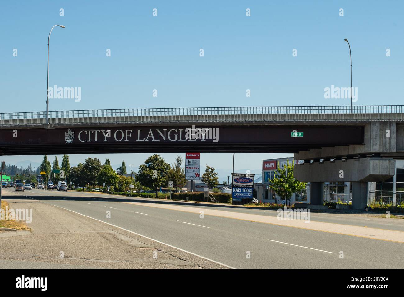 Welcome to the city of Langley, Langley, British Columbia, Canada Stock Photo