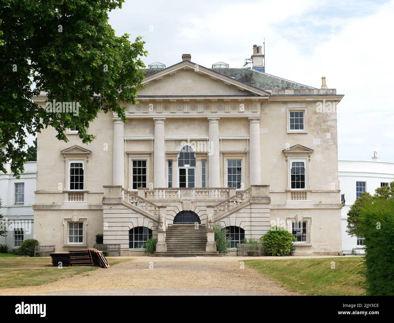 Front view of White Lodge home to the Royal Ballet Lower School in London's Richmond Park Stock Photo