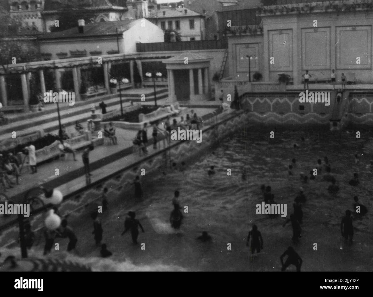 Swimming pool in centre of Bukarest 35 mile from *****. August 16, 1943. Stock Photo