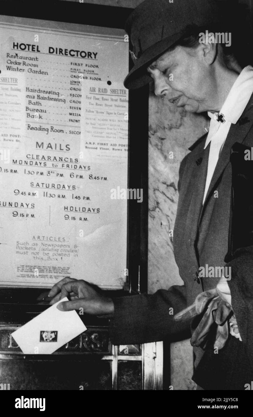 Eleanor Roosevelt posted a letter to Lady Gowrie complementing her on