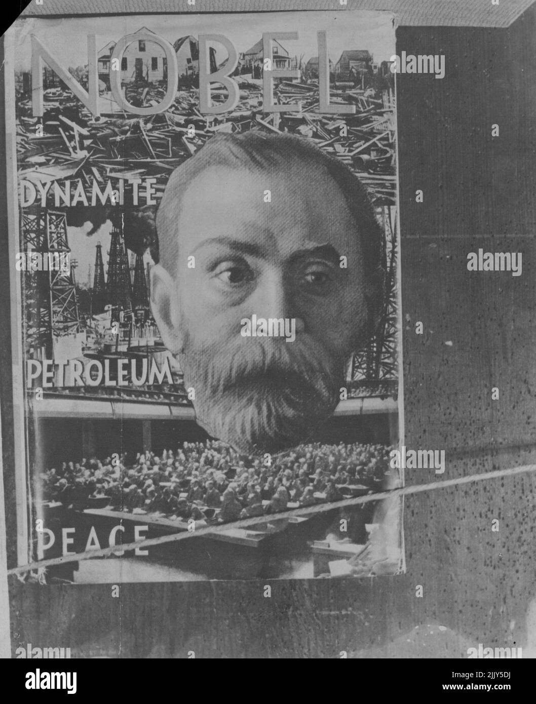 Dynamite king Alfred Nobel was really a very shy man who hated noise. Top right, Nobel as he really looked. February 1, 1930. Stock Photo