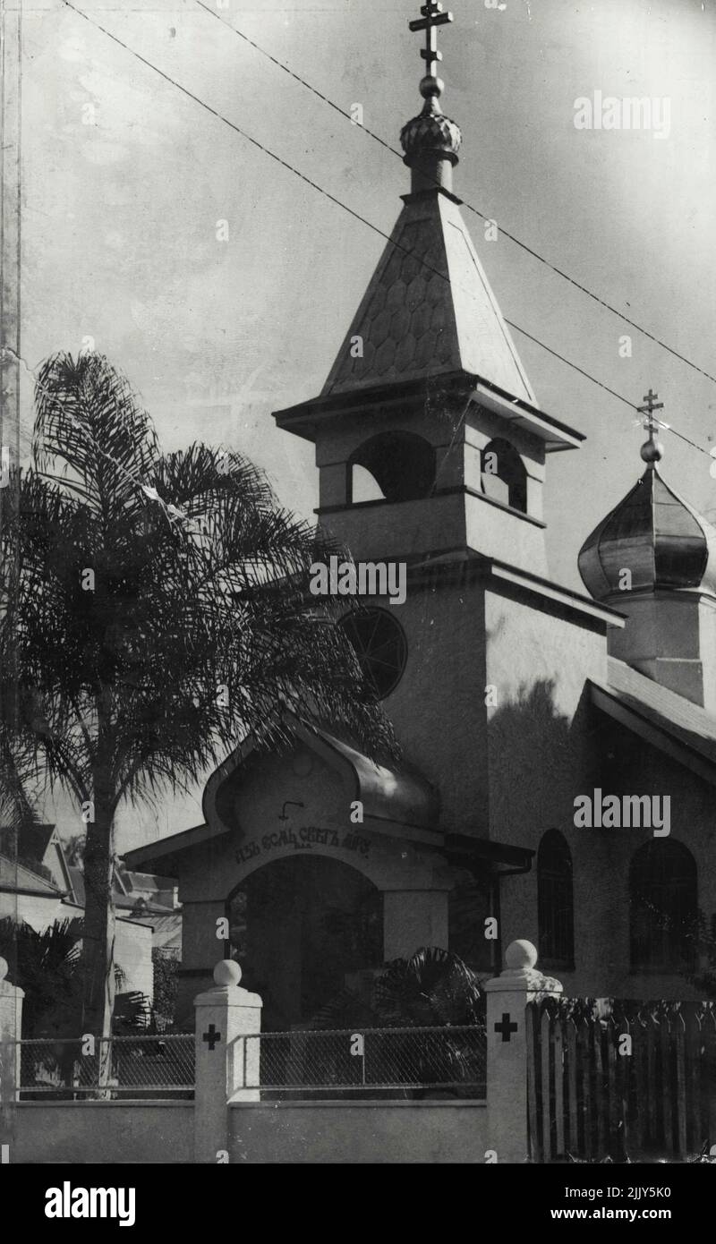 Australia's only Russian Church, Brisbane. June 29, 1936. Stock Photo