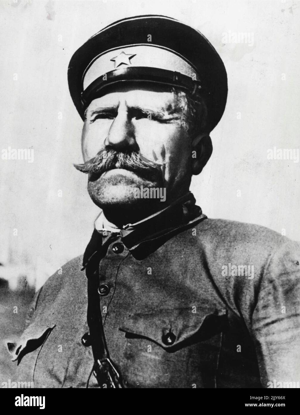 Fight Farmer -- The two professions of the Cossack-are blended in this typical red cavalryman from the river don region where the soviet horsemen led in the rout of the Nazis. May 12, 1941. (Photo by ACME). Stock Photo