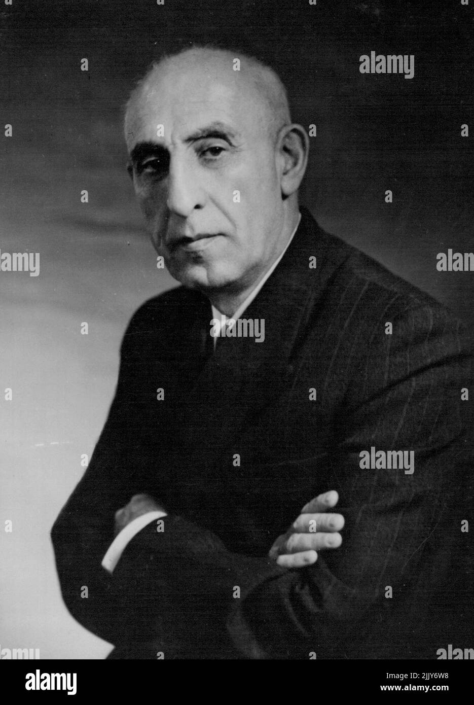 Dr. Mohammed Mossadeq - Prime Minister of Persia. February 06, 1952. (Photo by Fahian, Camera Press). Stock Photo