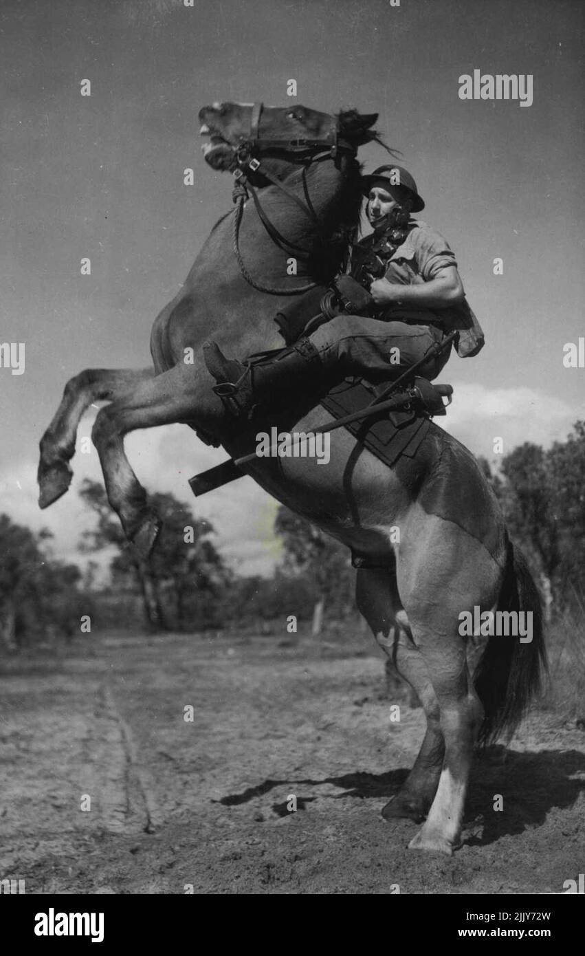 Light Horse Series Trooper F.W. Green with his frisky mount "Jacko