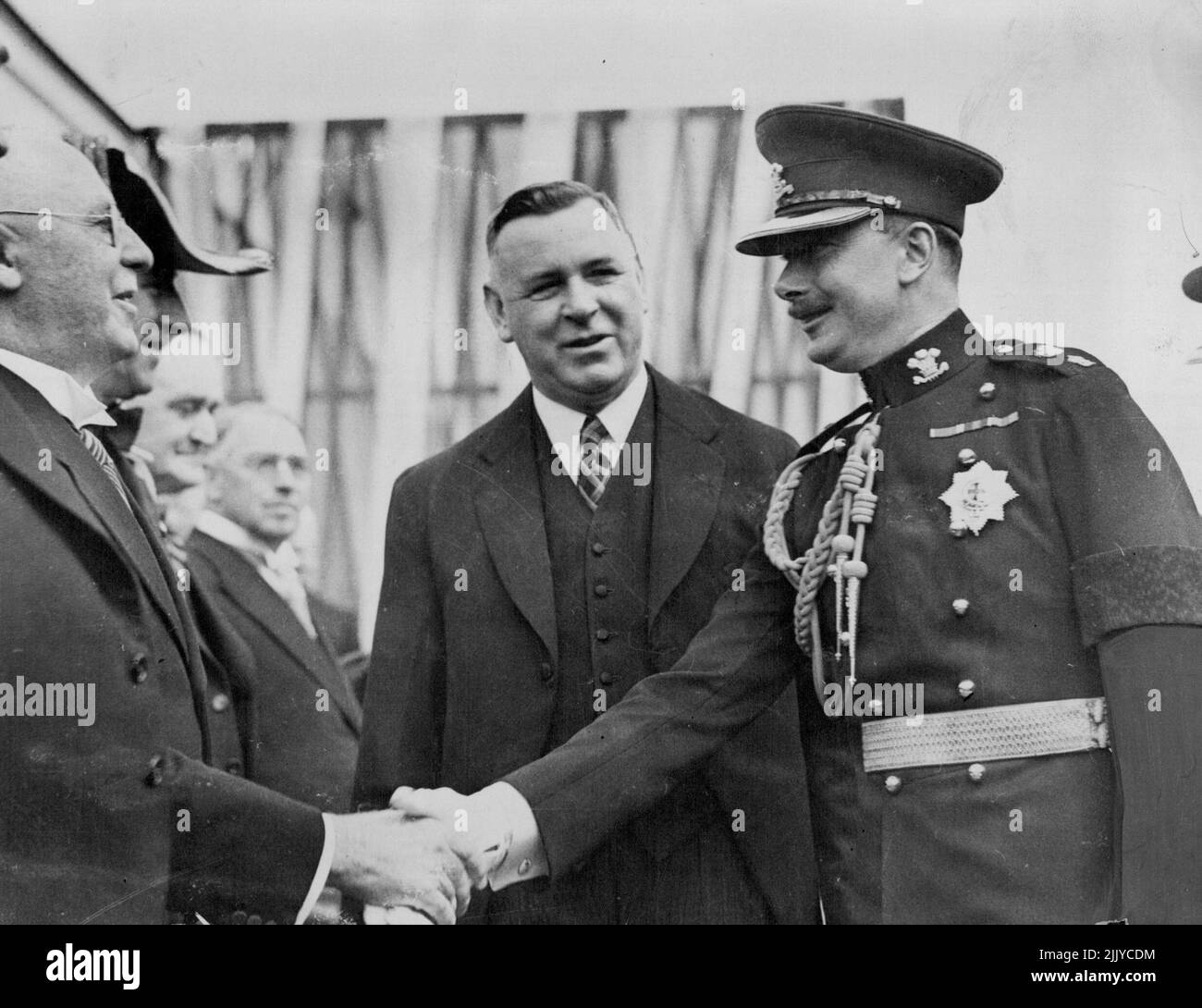 Cabinet Ministers being presented to the Duke in Adelaide. October 22, 1934. Stock Photo
