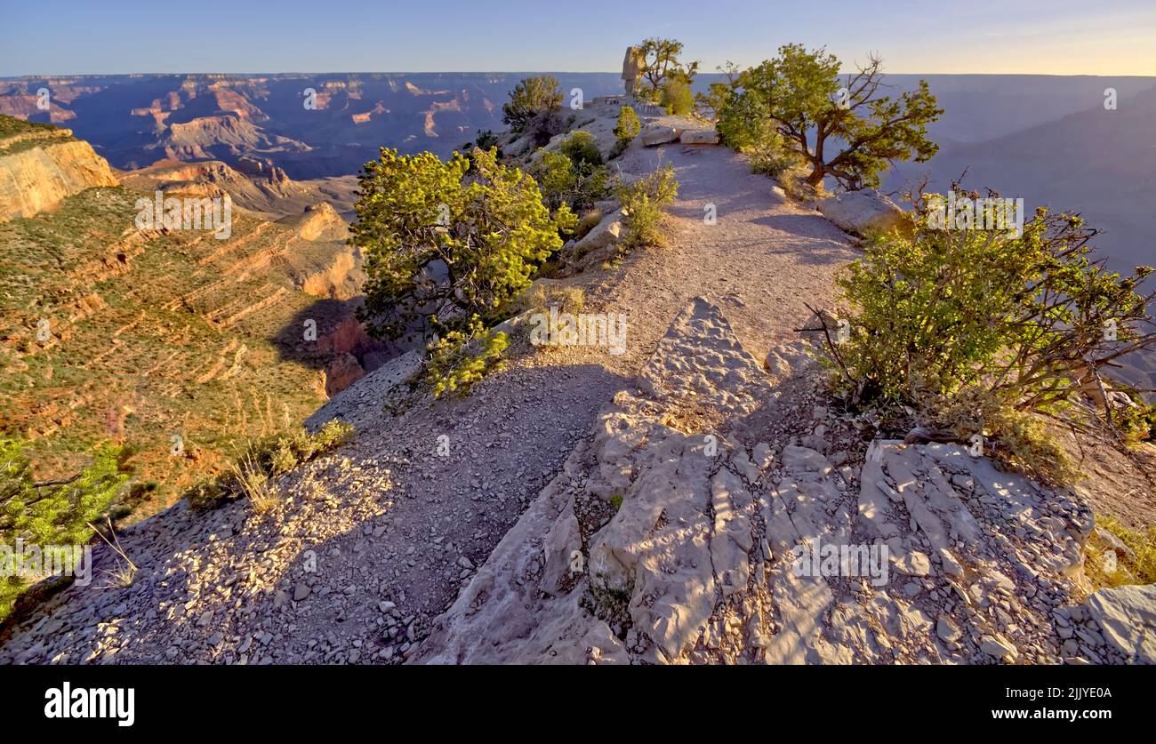 Pathway to the cliff of Shoshone Point at Grand Canyon Arizona Stock