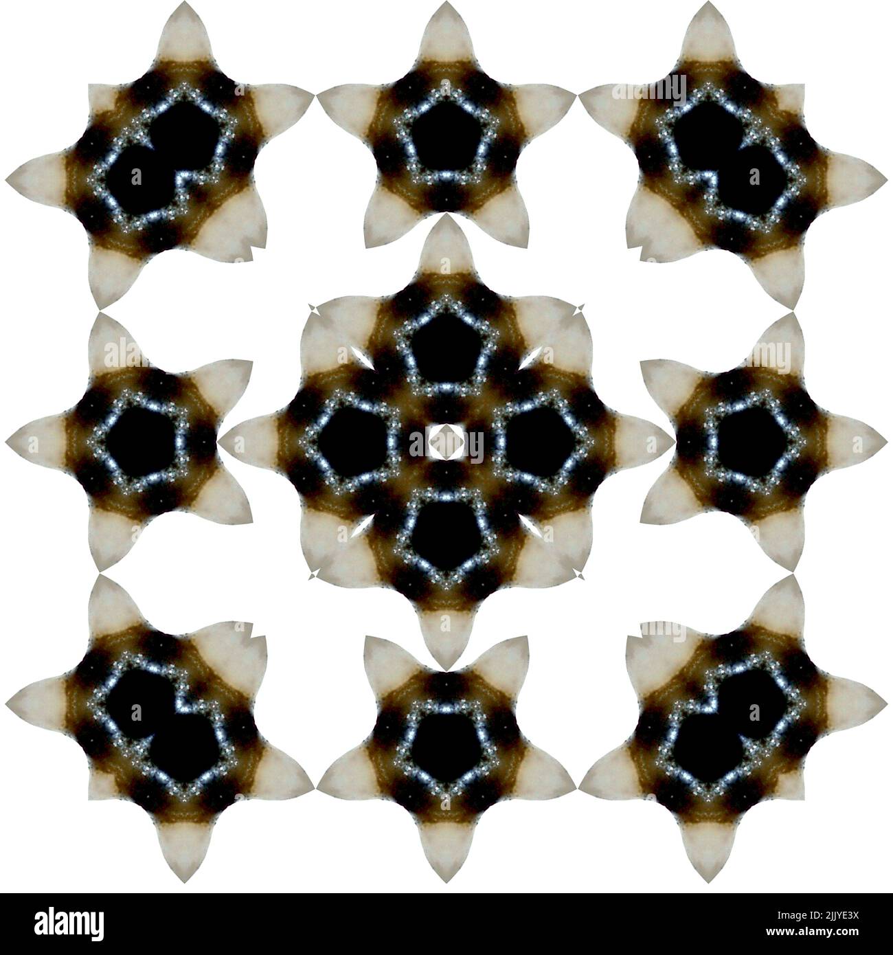 An abstract pattern made by taking a photo of a human tooth and applying fractal mirroring. Stock Photo