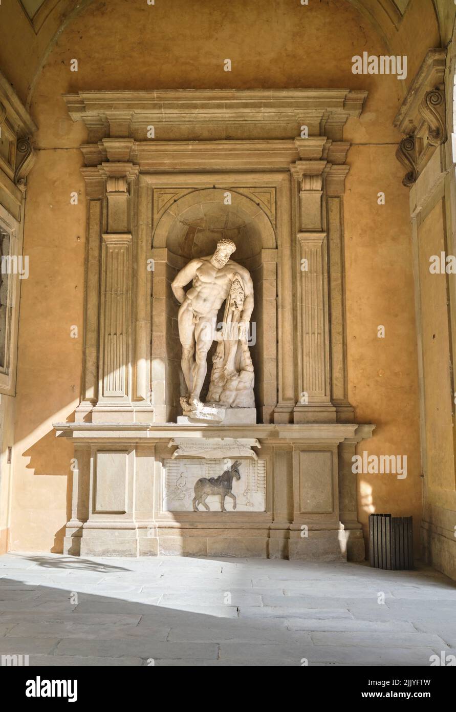 Courtyard Sculpture in the Pitti Place Florence Italy Stock Photo