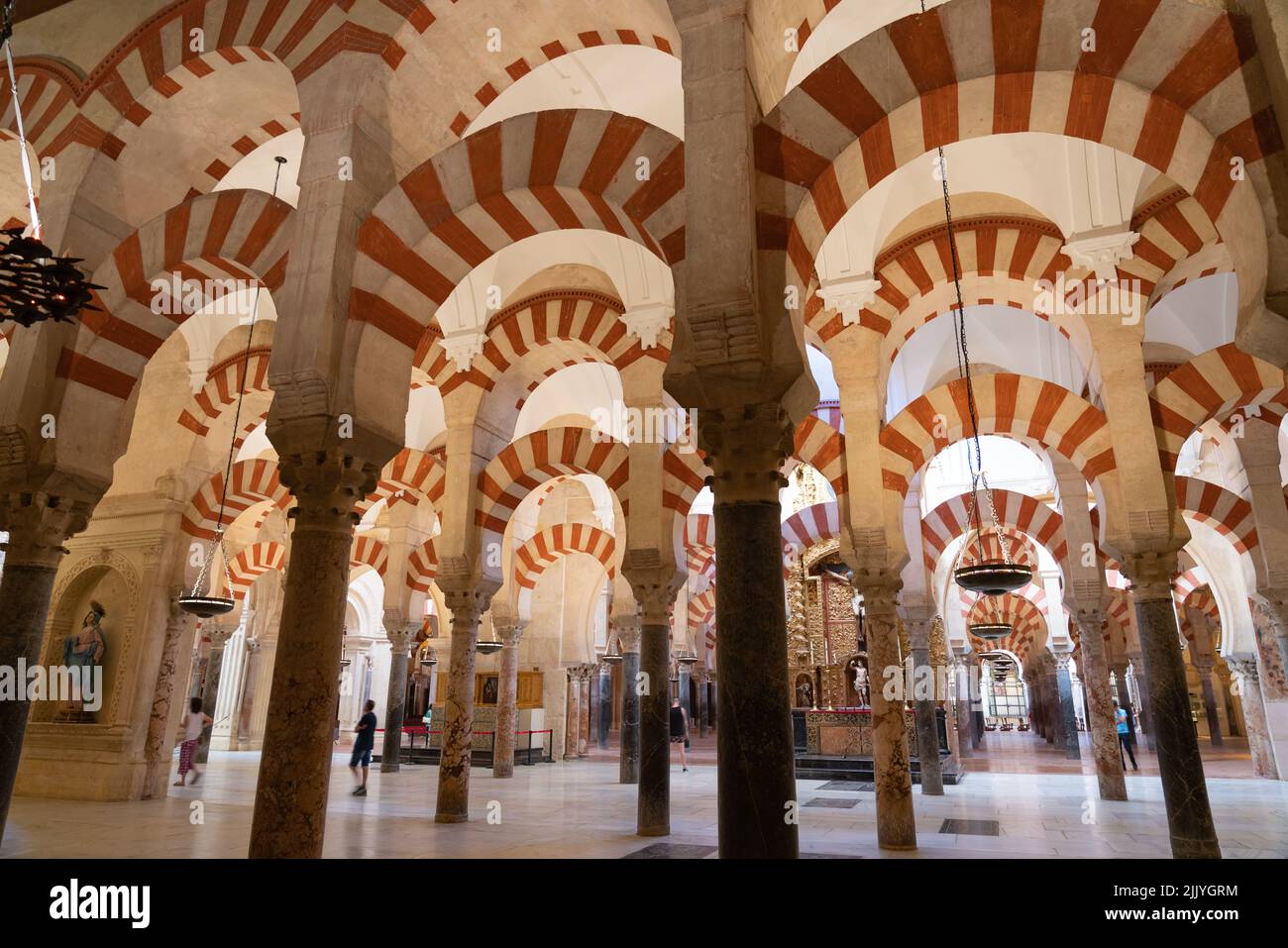 Candy cane arches of the Mezquita Mosque Cathedral in Cordoba, Spain