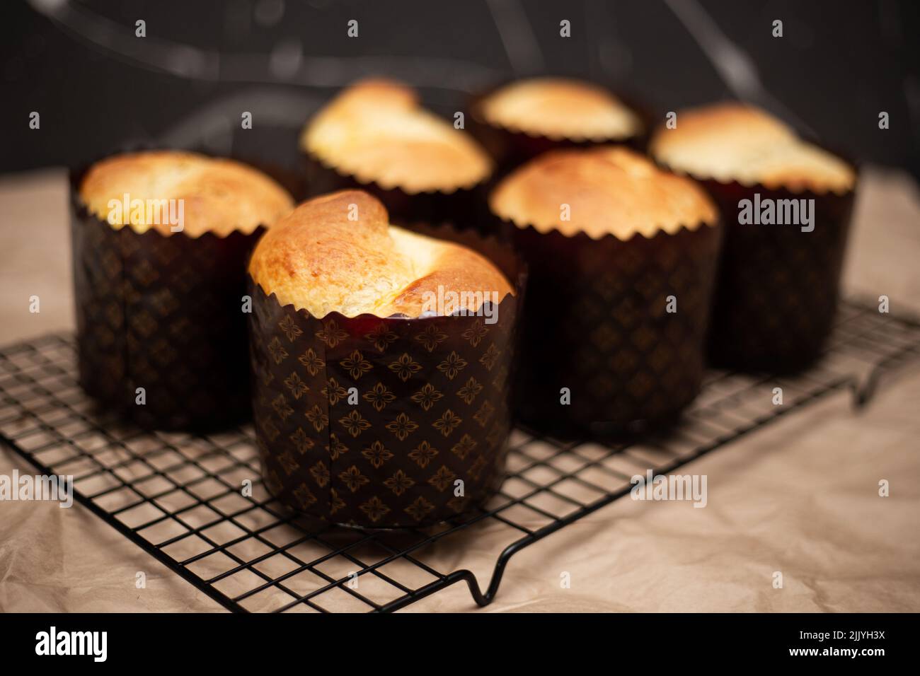 A few Easter cakes are on the table Stock Photo