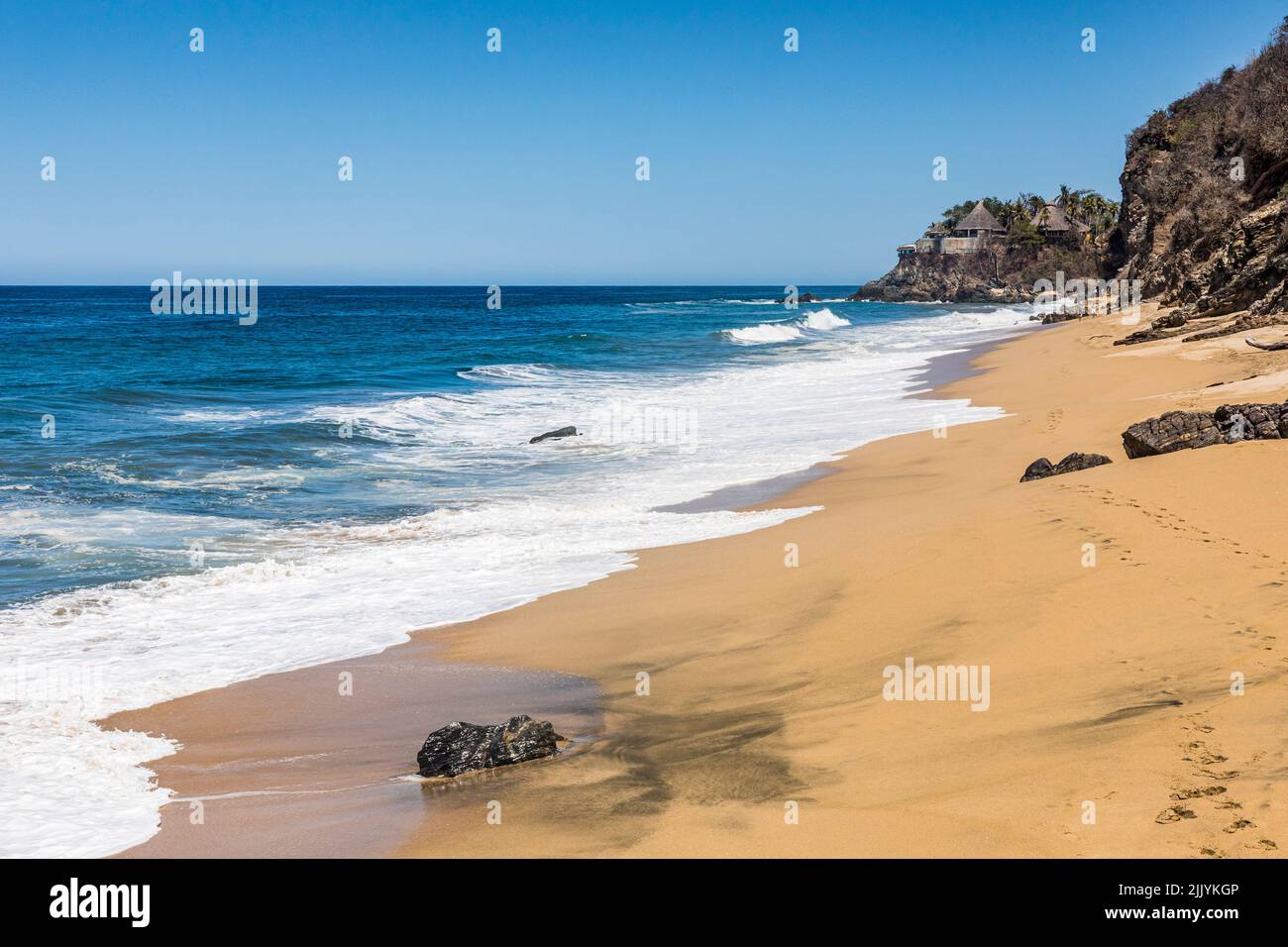 Beach and waves. Playa Malpaso near Sayulita, Nayarit, Mexico. Stock Photo
