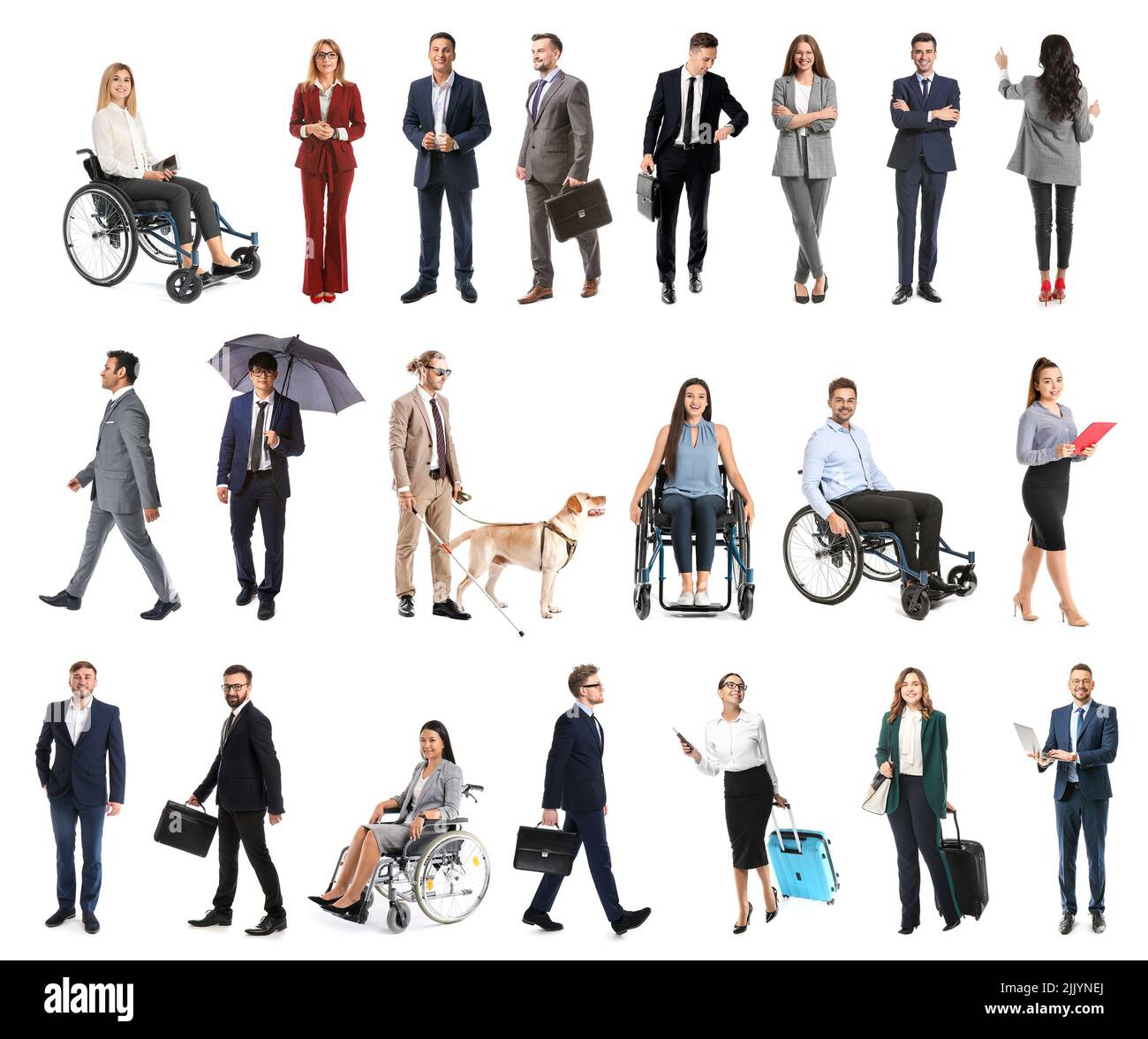 Set of many business people isolated on white Stock Photo - Alamy