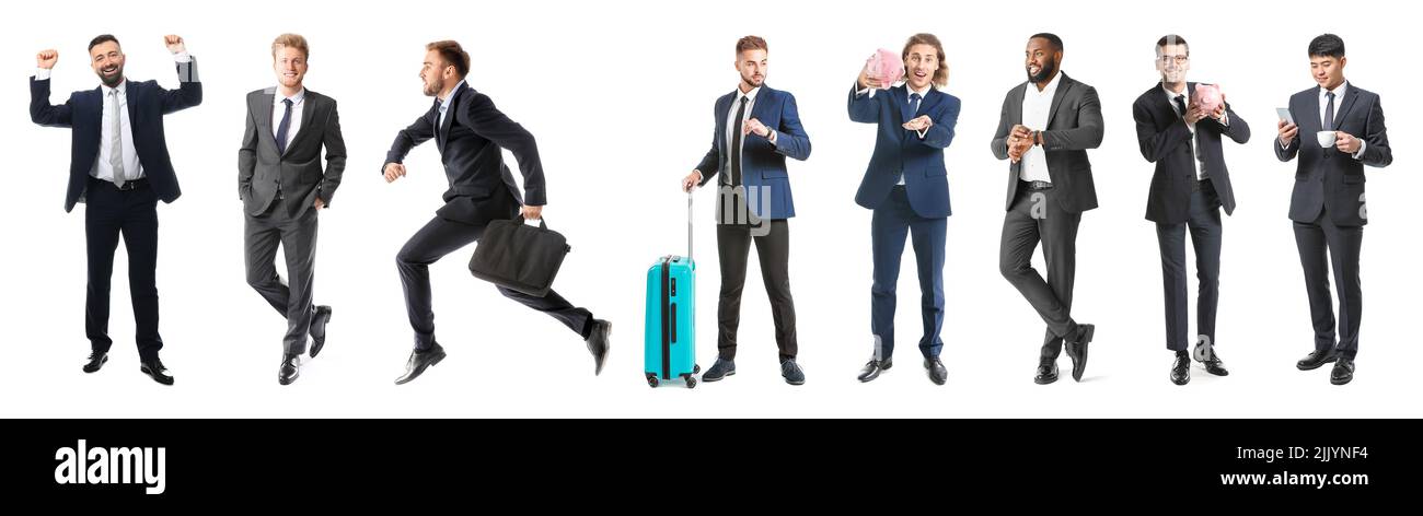 Set of many businessmen isolated on white Stock Photo - Alamy