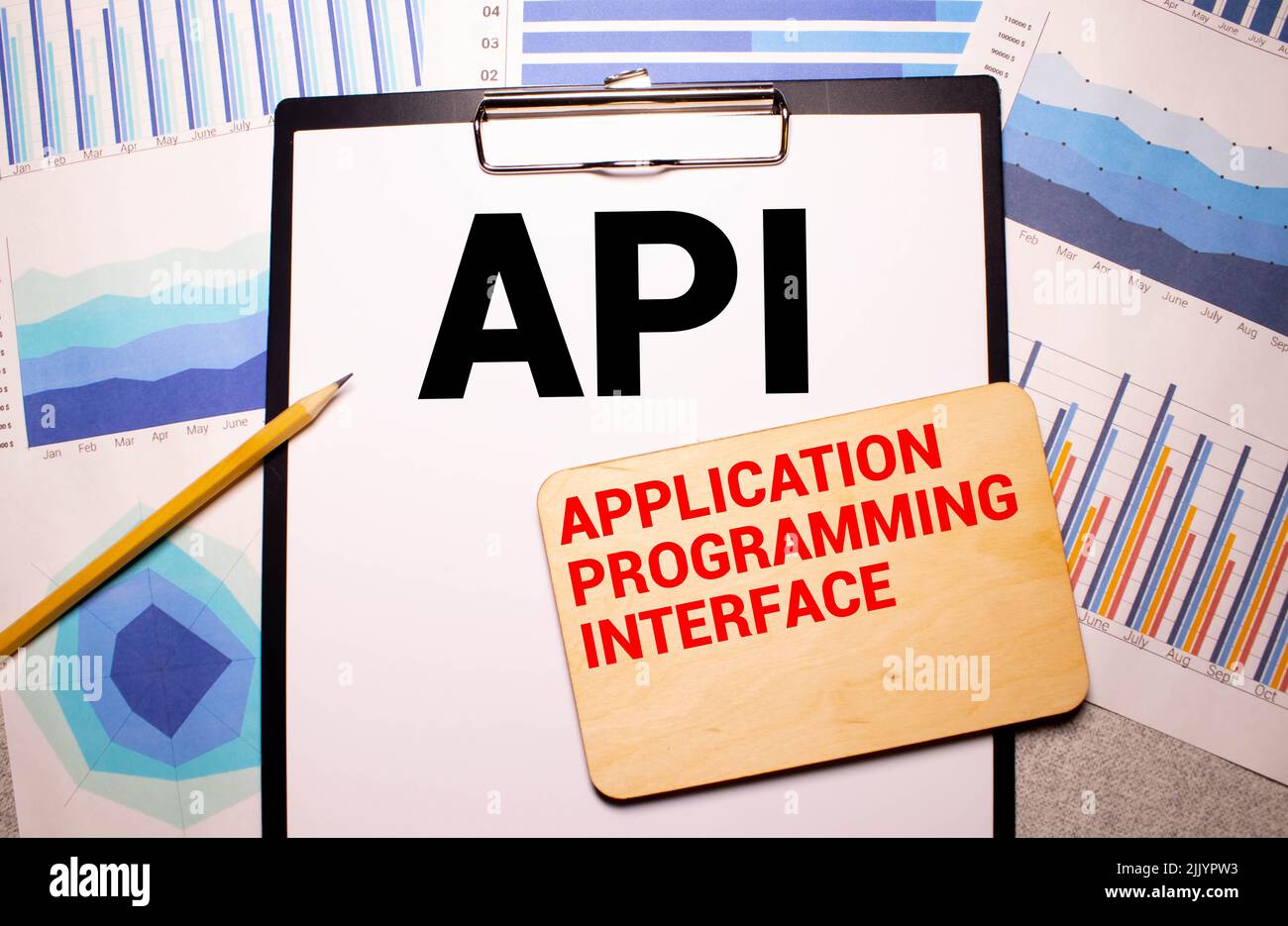 API - Application Programming Interface. Software development tool. Business, modern technology, internet and networking concept. Stock Photo