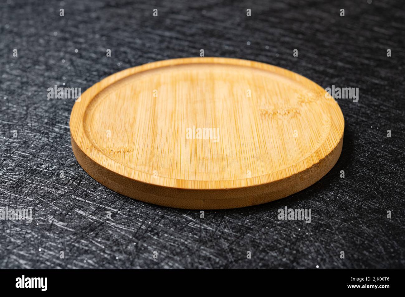 angle view empty wooden dish Stock Photo