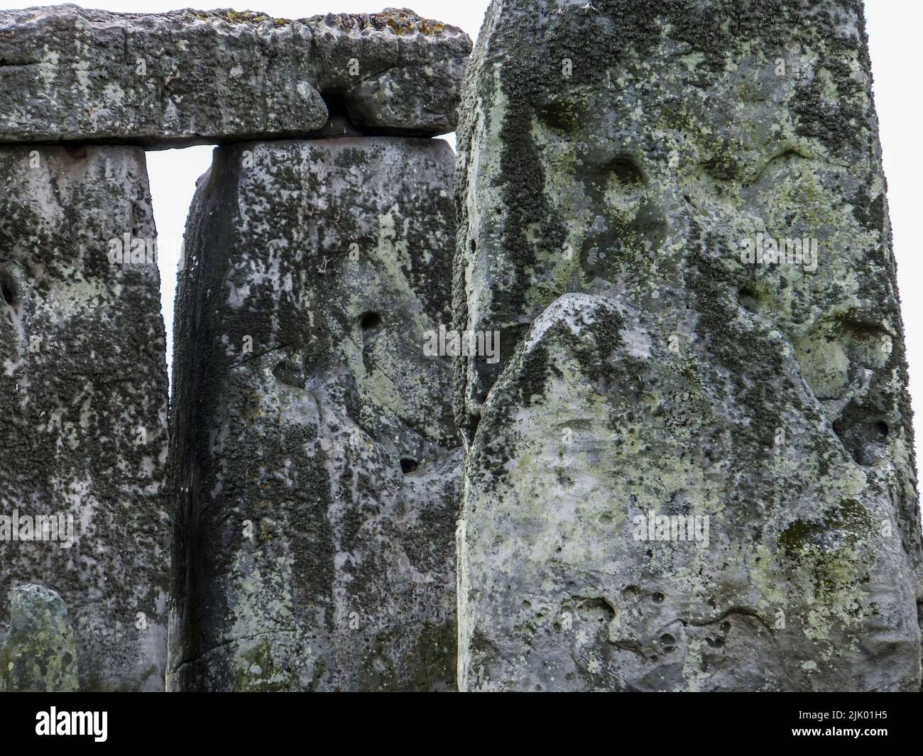 The stones of the ancient Stonehenge prehistoric monument near Amesbury, Wiltshire, England, UK. Stock Photo