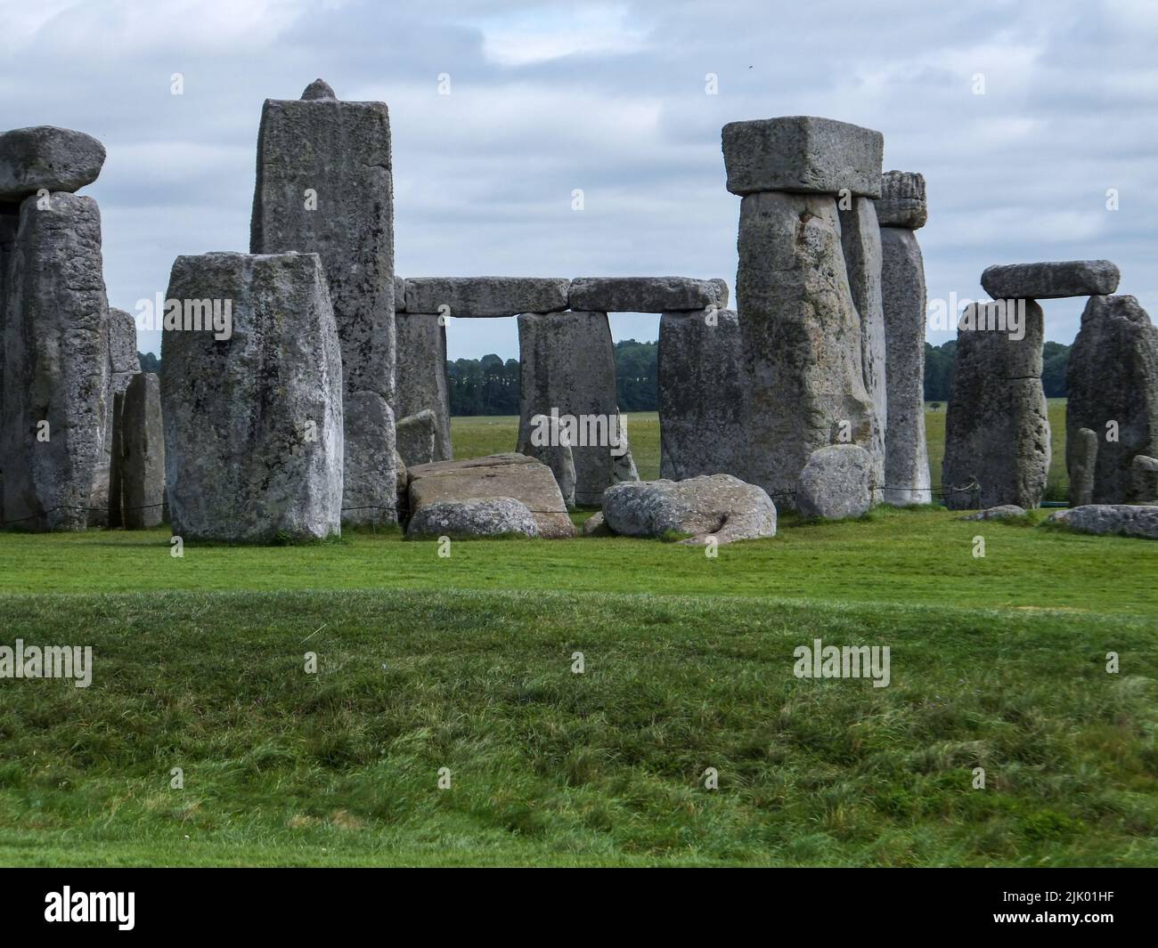 The ancient Stonehenge prehistoric monument near Amesbury in Wiltshire, England, UK is now a UNESCO World Heritage Site. Stock Photo