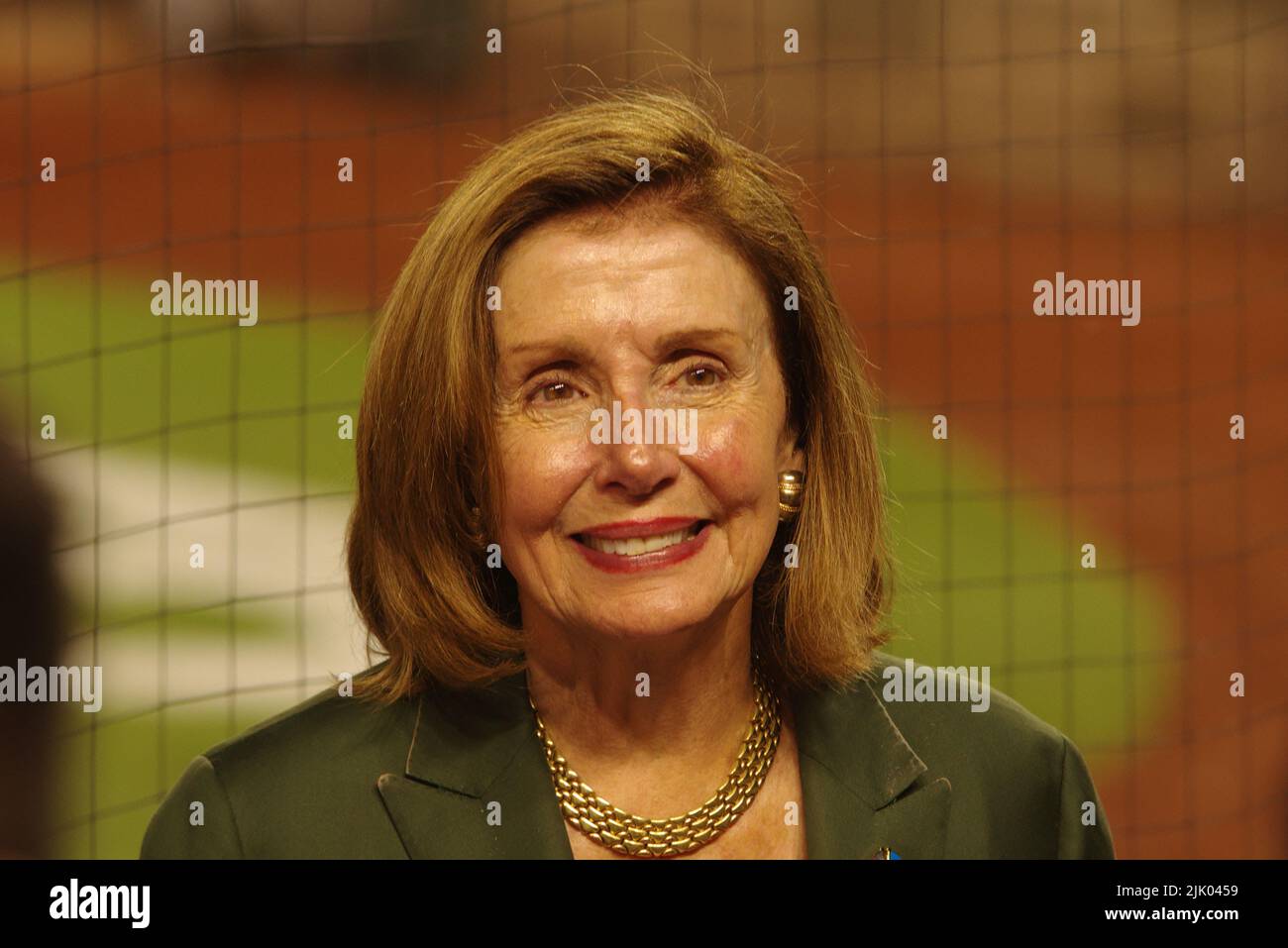 Washington, DC, USA. 28th July, 2022. U.S. House Speaker Nancy Pelosi (D-Cal.) attends the 2022 Congressional Baseball Game at Nationals Park. Credit: Philip Yabut/Alamy Live News Stock Photo