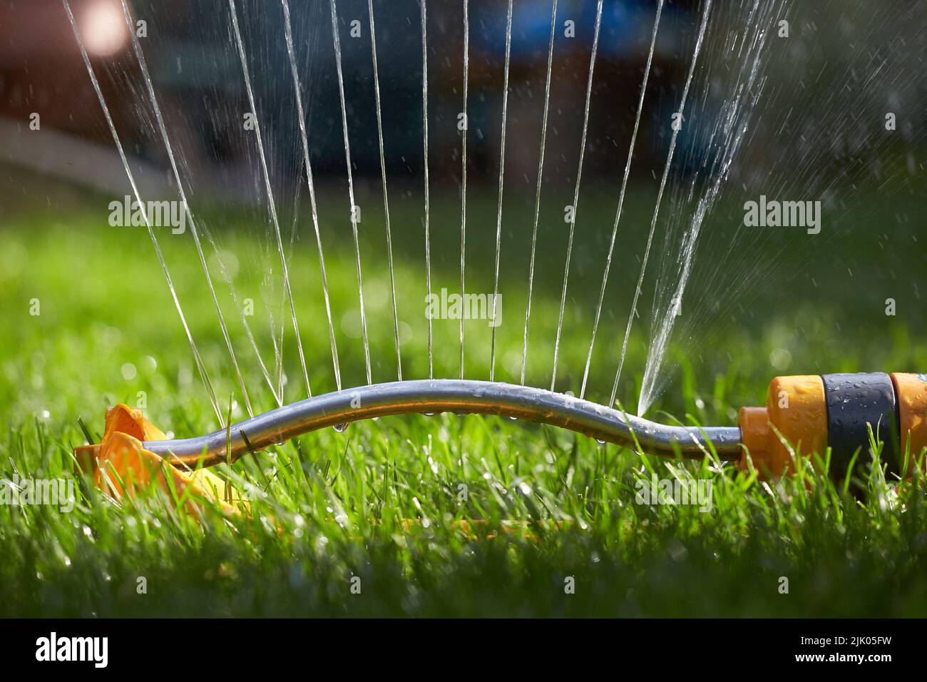 File photo dated 16/07/18 of a garden sprinkler, as garden thieves will make off with sculptures, trampolines and three-piece garden suites, an insurer is warning. Stock Photo