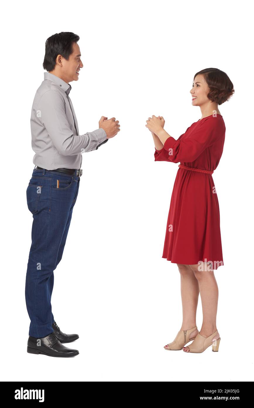 Woman man smiling other Cut Out Stock Images Pictures Alamy