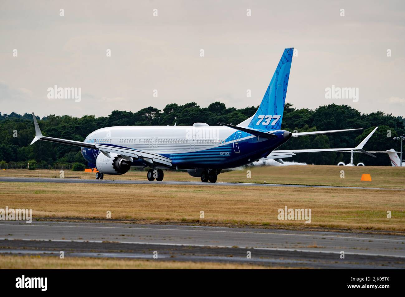 Boeing 737 Max Development Aircraft Farnborough Airshow 2022 Stock