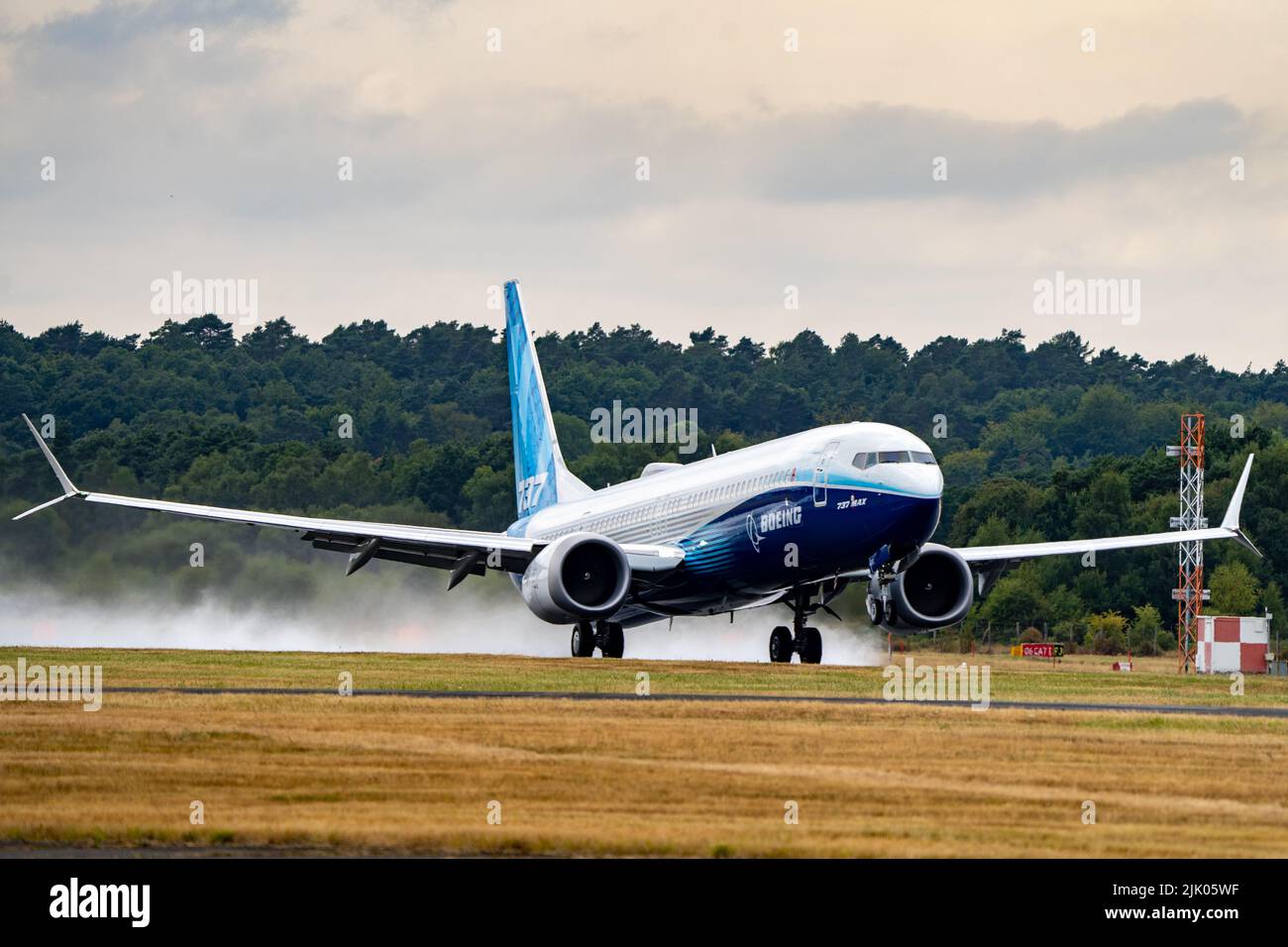 Boeing 737 Max Development Aircraft Farnborough Airshow 2022 Stock