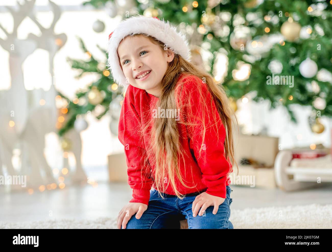Little girl in Christmas time Stock Photo Alamy