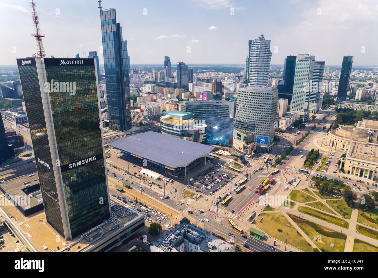 7.22.2022 Warsaw, Poland. Centrum LIM, Varso Tower, Zlota 44. The downtown  Warsaw full of modern skyscrapers. Drone shot. Sunny weather. High quality  photo Stock Photo - Alamy