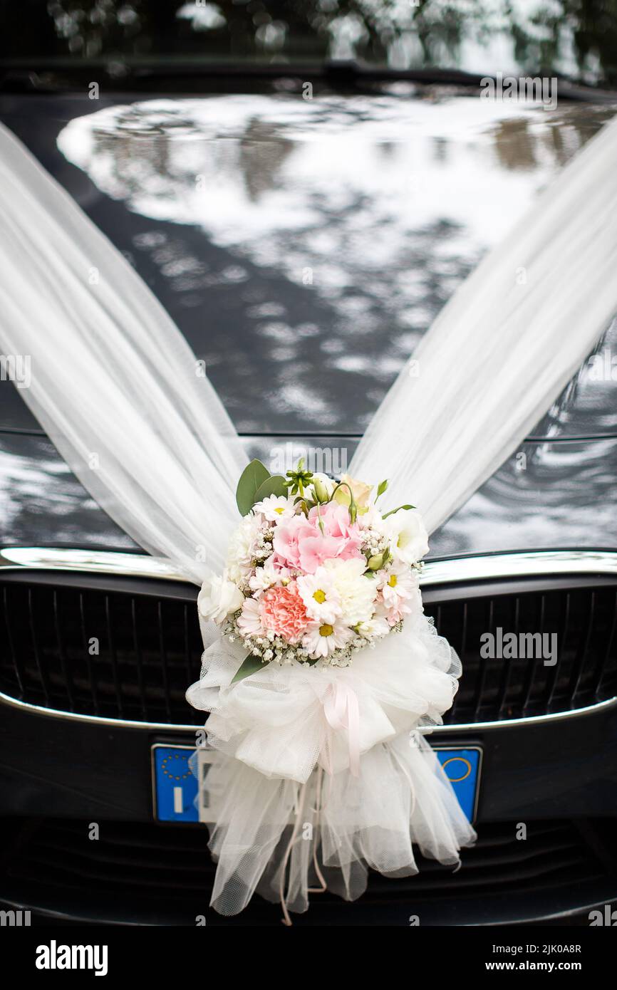 Typical Polish wedding car decoration Stock Photo - Alamy