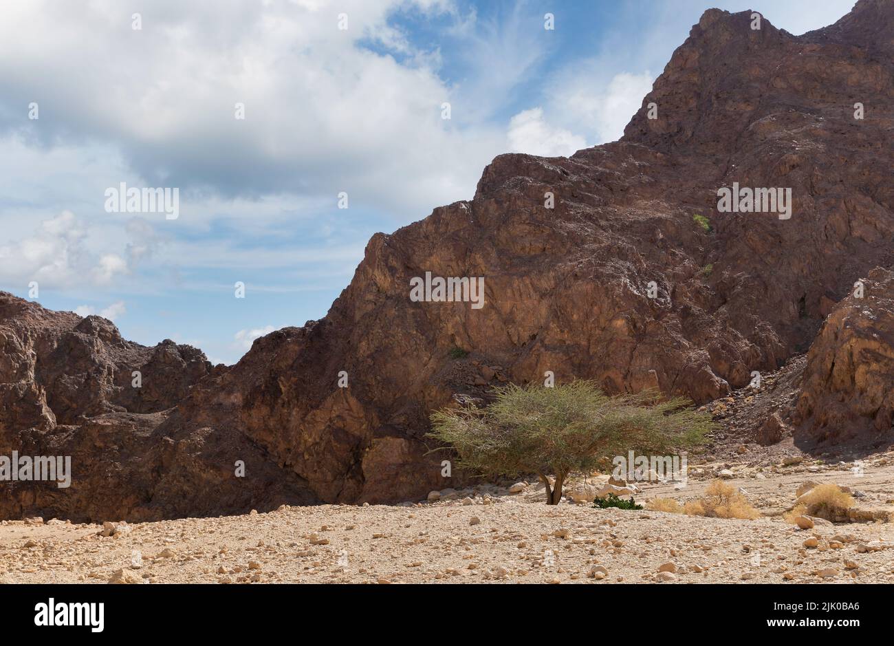Beautiful Shkhoret Canyon in Arava Desert Israel Stock Photo