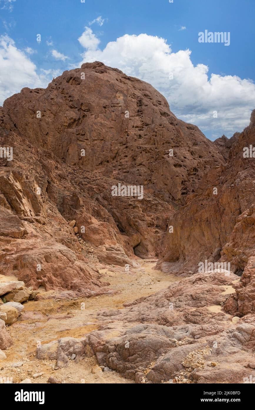 Beautiful Shkhoret Canyon in Arava Desert Israel Stock Photo
