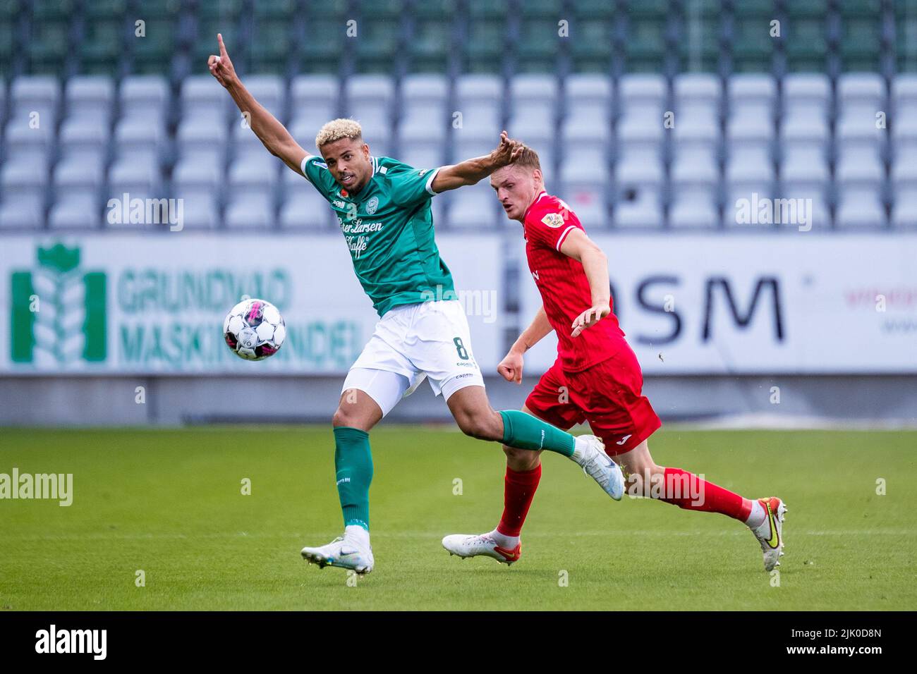 Denmark. 28th July, 2022. Justin Lonwijk (8) of FF seen