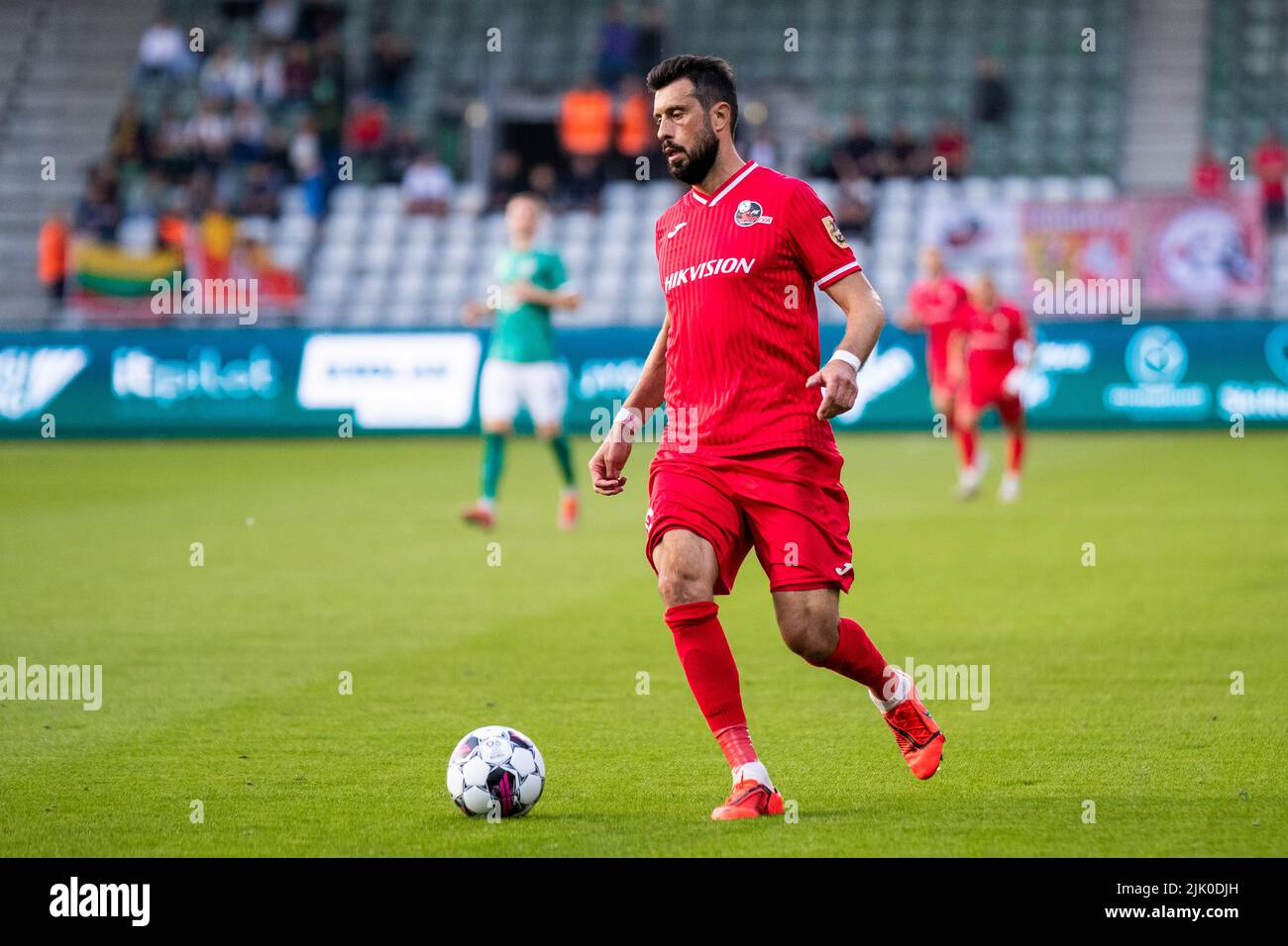 Denmark. 28th July, 2022. Aleksandar Zivanovic (15) of Suduva
