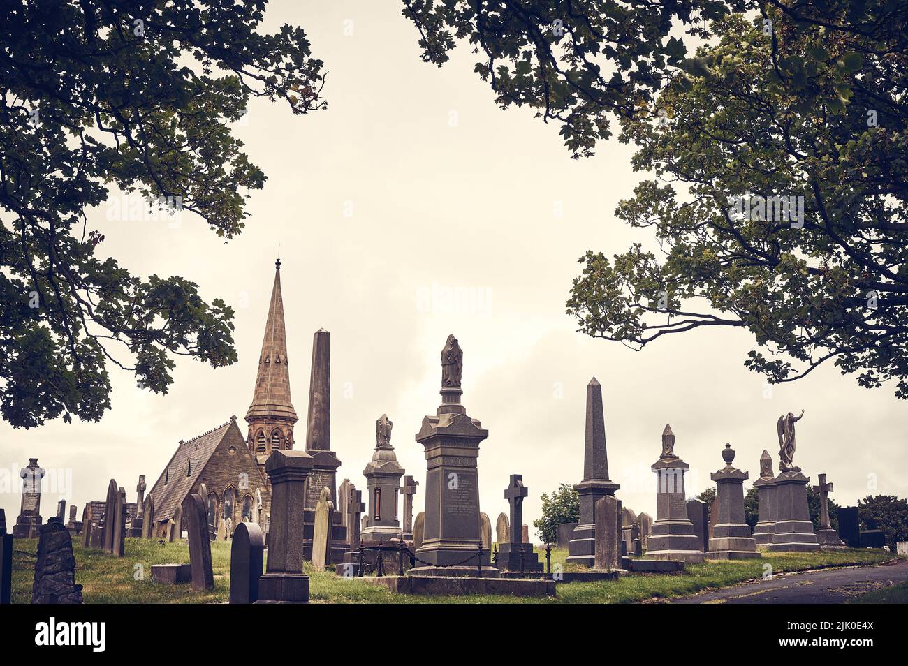 Layton cemetry gravestones and chapel Stock Photo